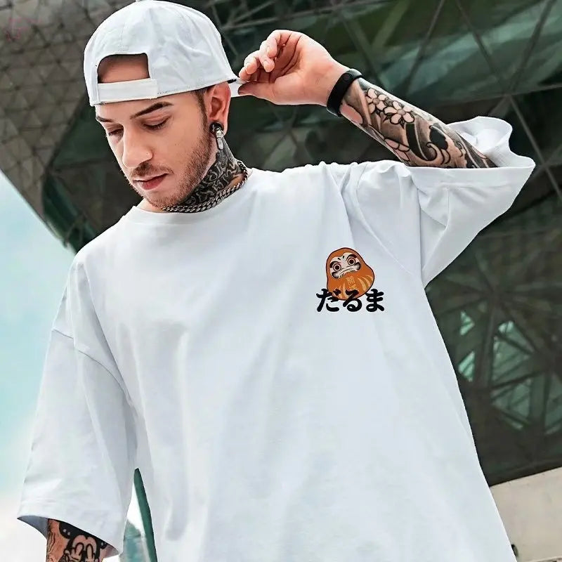 Half sleeved T-shirt for men loose fitting short sleeved hip-hop Brocelles