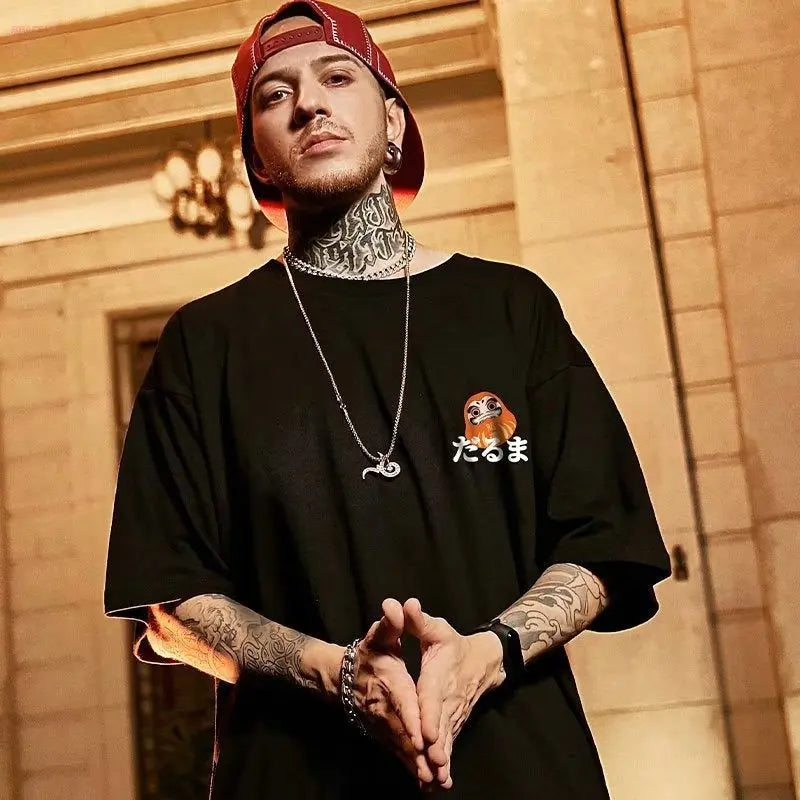Half sleeved T-shirt for men loose fitting short sleeved hip-hop Brocelles