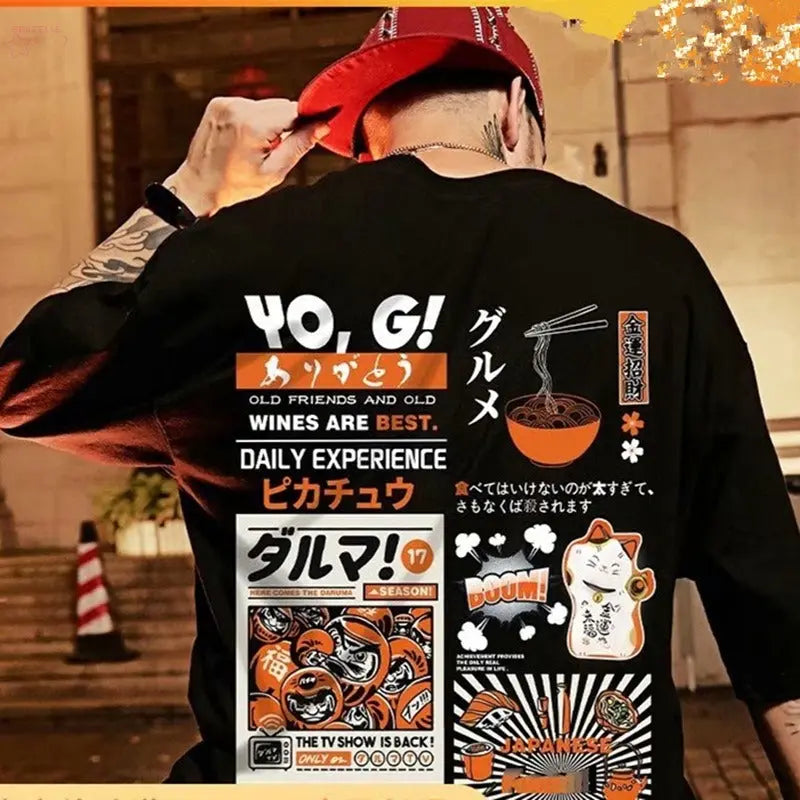 Half sleeved T-shirt for men loose fitting short sleeved hip-hop Brocelles