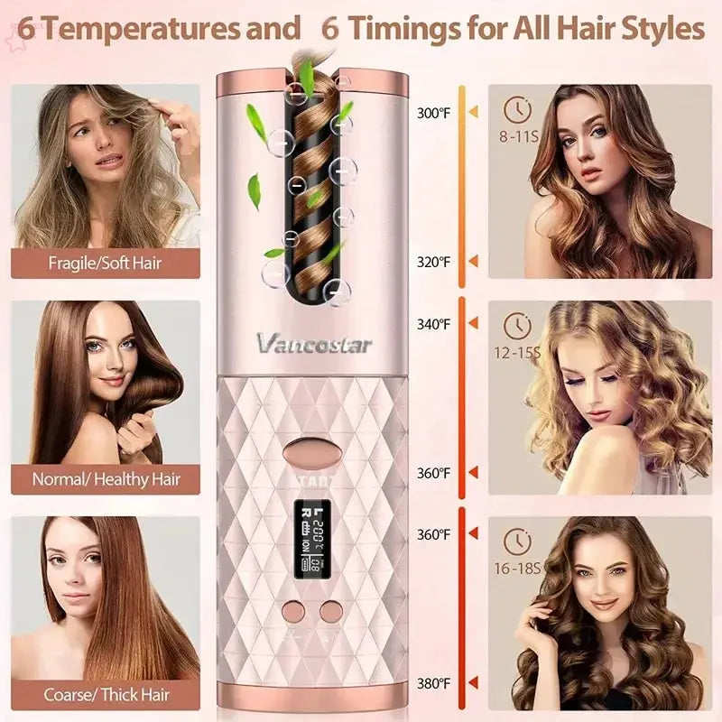 Wireless Electric Hair Curler Brocelles