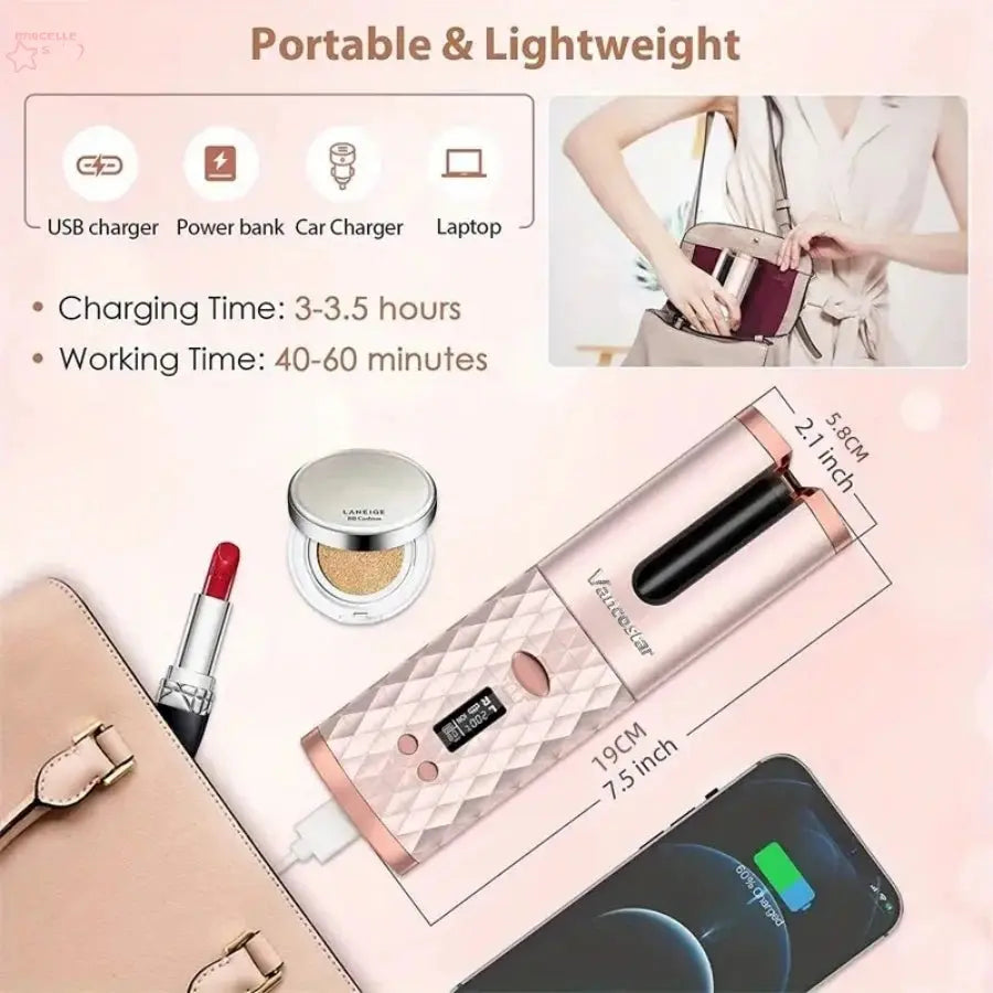 Wireless Electric Hair Curler Brocelles