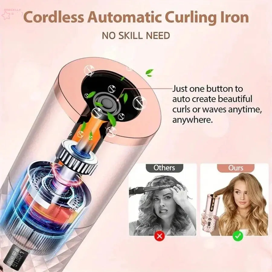 Wireless Electric Hair Curler Brocelles