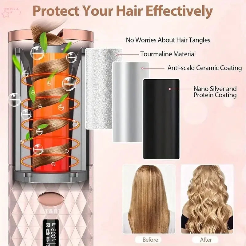 Wireless Electric Hair Curler Brocelles