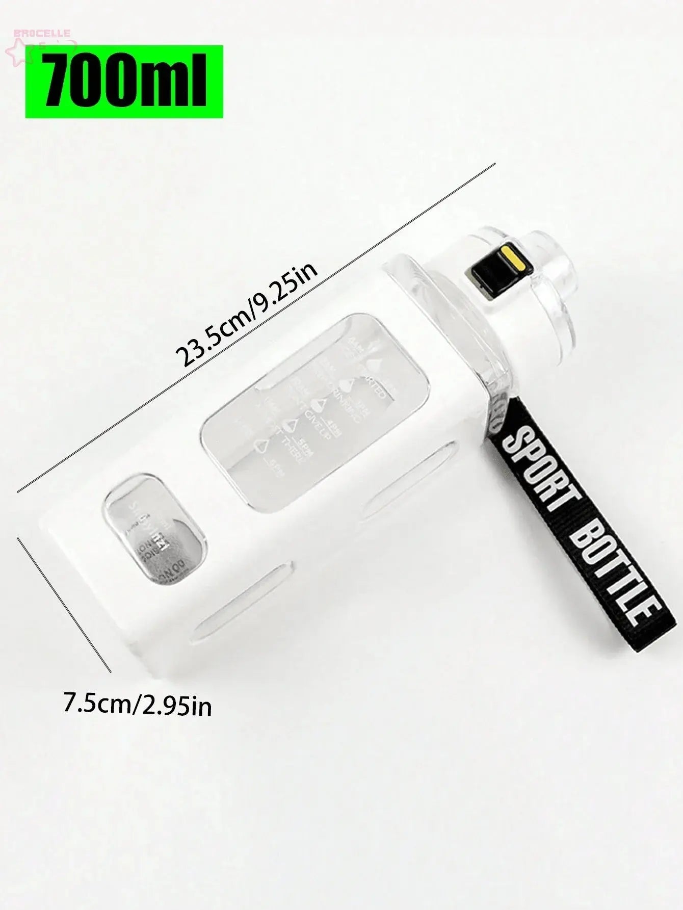 1 piece white 700ml sports water bottle Brocelles