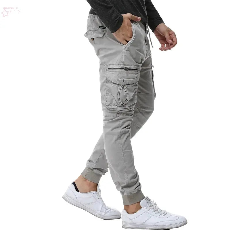 2024 Fashion Casual Cotton Pants Hip Hop Ribbon Male army Trousers 38 - Brocelles