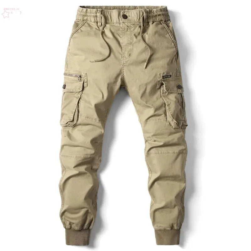 2024 Fashion Casual Cotton Pants Hip Hop Ribbon Male army Trousers 38 - Brocelles