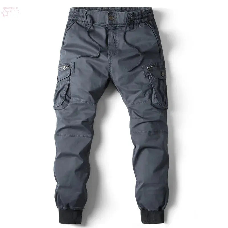 2024 Fashion Casual Cotton Pants Hip Hop Ribbon Male army Trousers 38 - Brocelles