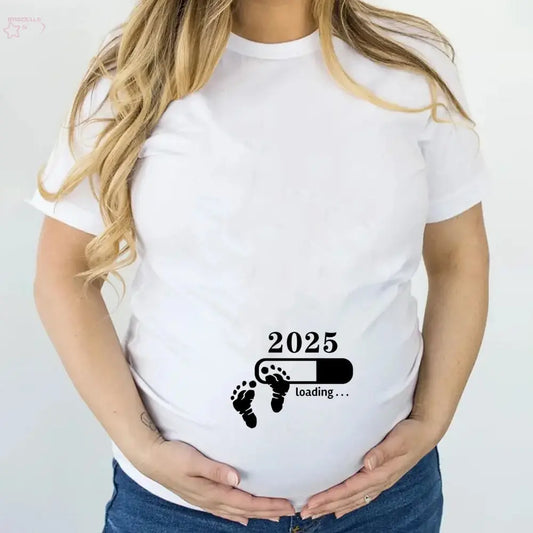 2025 Loading Funny Pregnancy Announcement Tee Brocelles