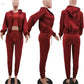 3pcs Women's Clothing Set Fleece-lined Brocelles.