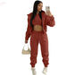 3pcs Women's Clothing Set Fleece-lined Brocelles.