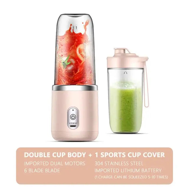 6 Blade Portable Juicer Cup USB Smoothie Blender Cup Wireless - Brocelles