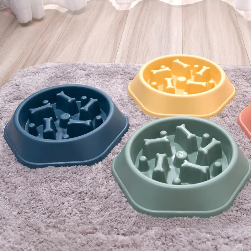 Anti-Choking Pet Slow Food Bowl Bone Shaped Slow Food Dog Bowl Food Bowl Anti-Spill Pet Bowl Brocelles