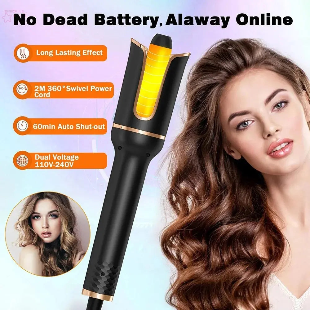 Auto Rotating Ceramic Hair Curler Automatic Curling Iron Styling Tools. Brocelles