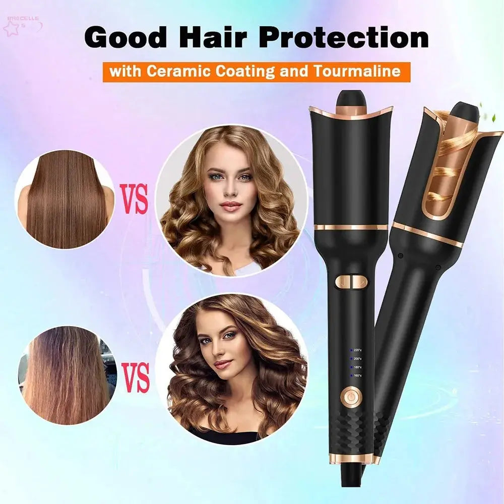 Auto Rotating Ceramic Hair Curler Automatic Curling Iron Styling Tools. Brocelles