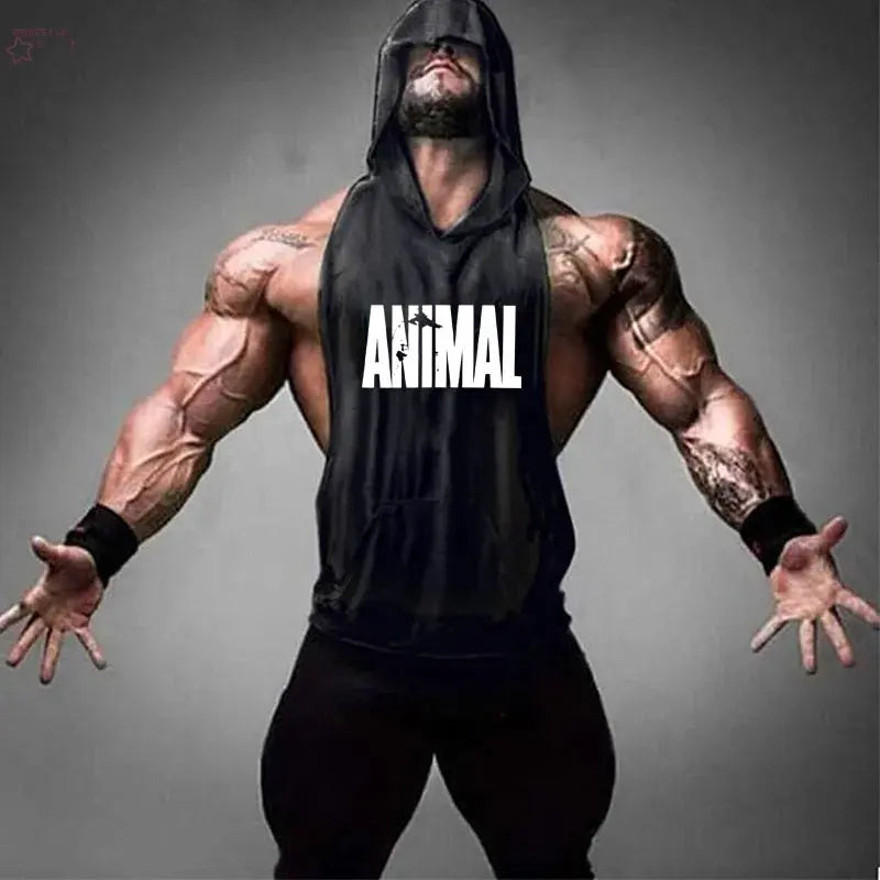 2022 New Men Bodybuilding Cotton Tank top Gyms Fitness Hooded Vest Sleeveless Shirt Summer Casual Fashion Workout Brand Clothing - Brocelles