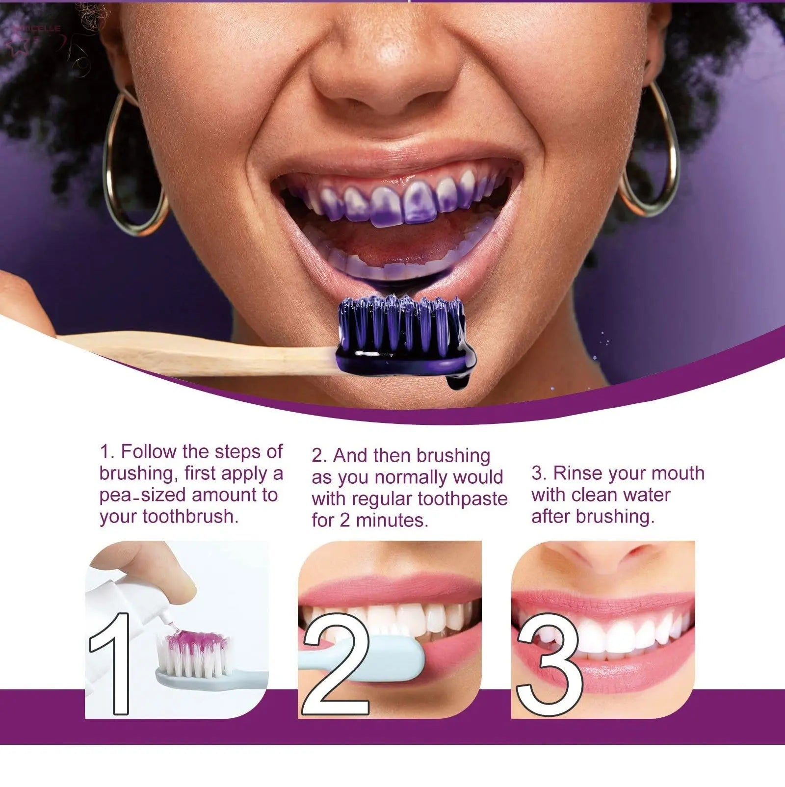 BROCELLES HISMILE V34 Purple Toothpaste Colour Corrector Brocelles