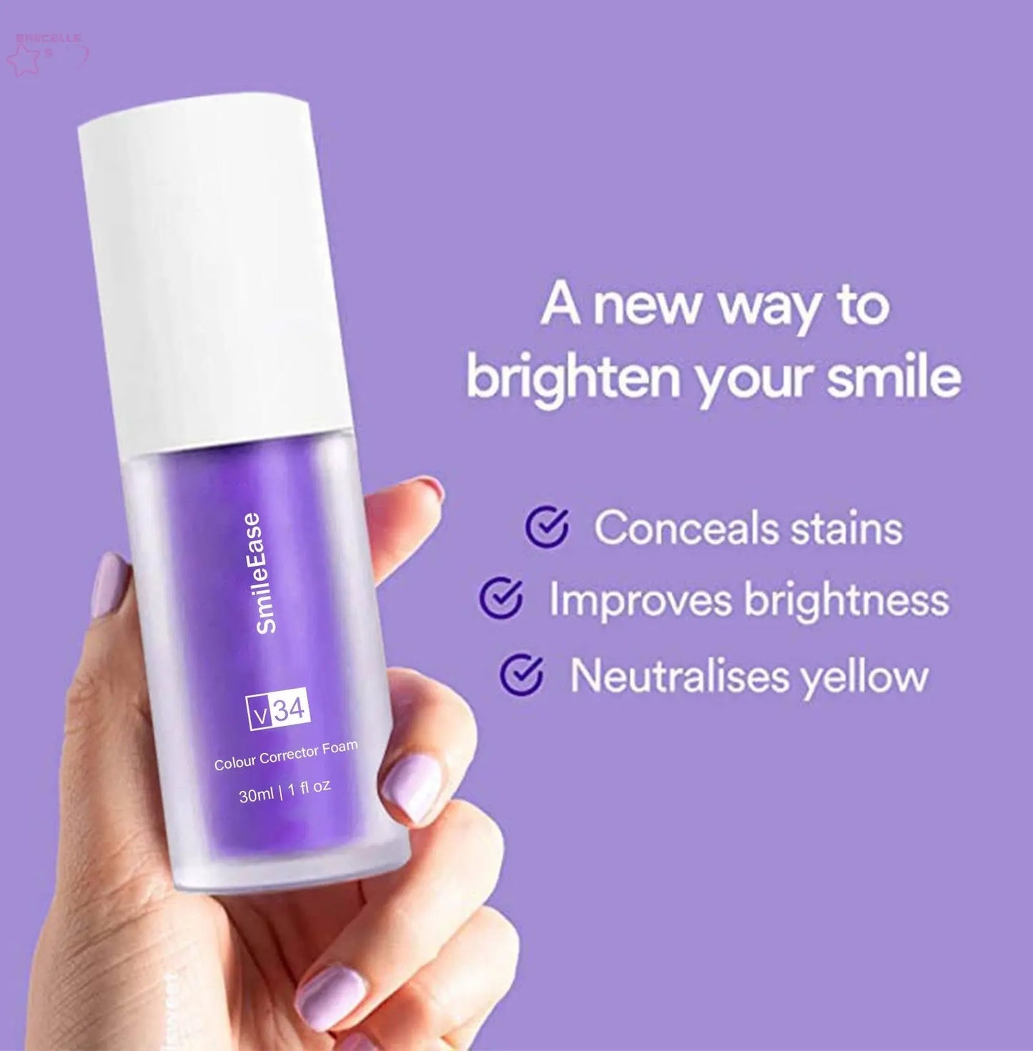 BROCELLES HISMILE V34 Purple Toothpaste Colour Corrector Brocelles