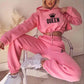 BROCELLES Women Hooded Tracksuit Sports 2 Pieces Set Brocelles.