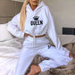 BROCELLES Women Hooded Tracksuit Sports 2 Pieces Set Brocelles.