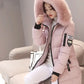 BROCELLES Women Winter Fur Collar Hooded Brocelles.