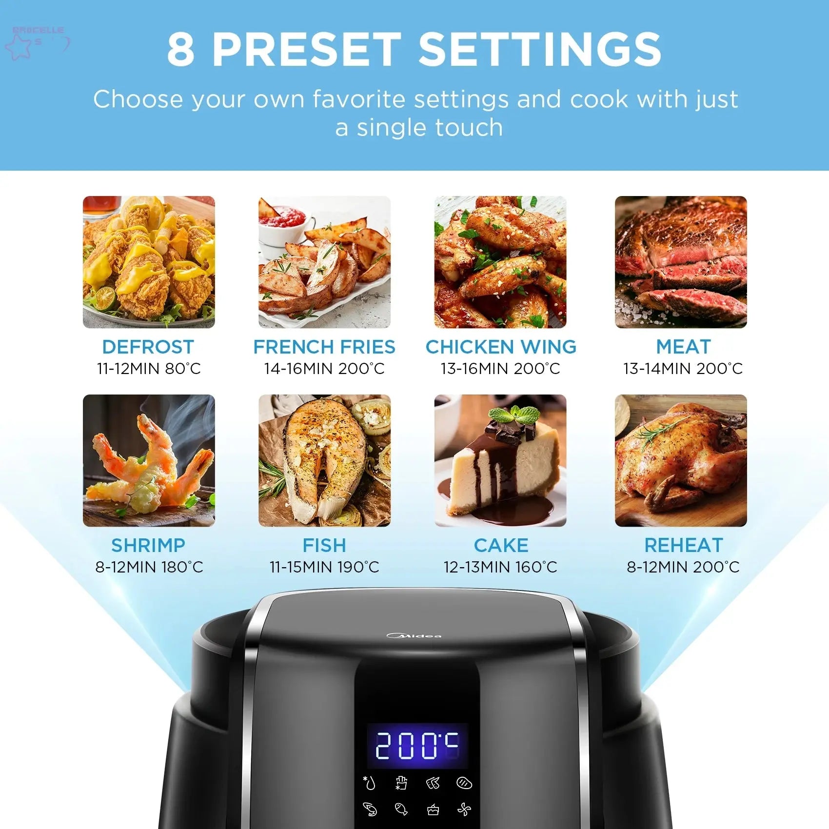 BROCELLE'S 4L Oil-Free Air Fryer Brocelles.