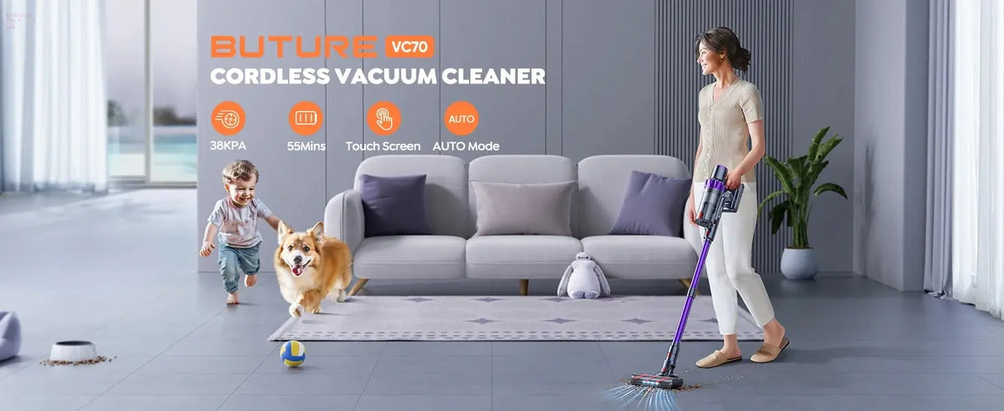 BROCELLE'S Powerful 38KPa Cordless Vacuum Cleaner.