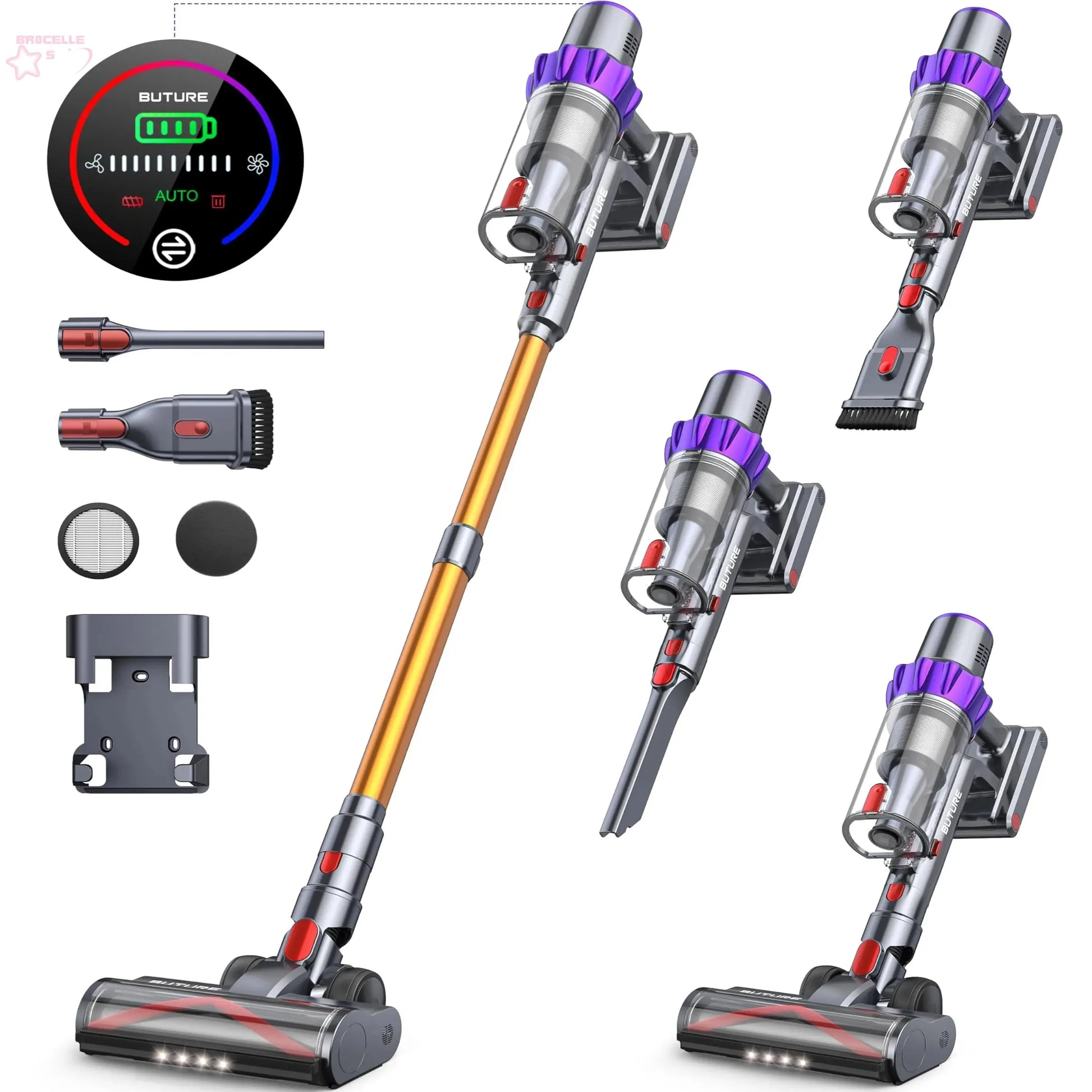 BROCELLE'S Ultra-Powerful 500W Cordless Vacuum Cleaner.