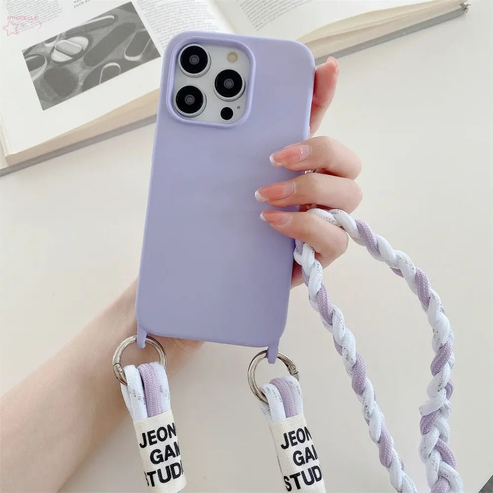 Back Woven Cross-body Lanyard Backer-card Accessories Phone Case - Brocelles