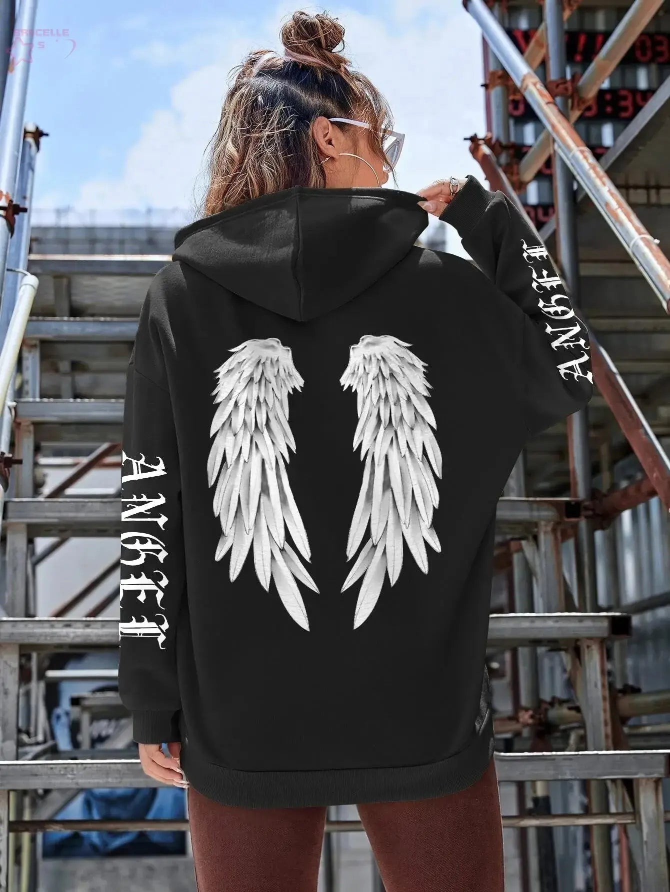 Beautiful Angel Wings Printed Hoodies Brocelles.