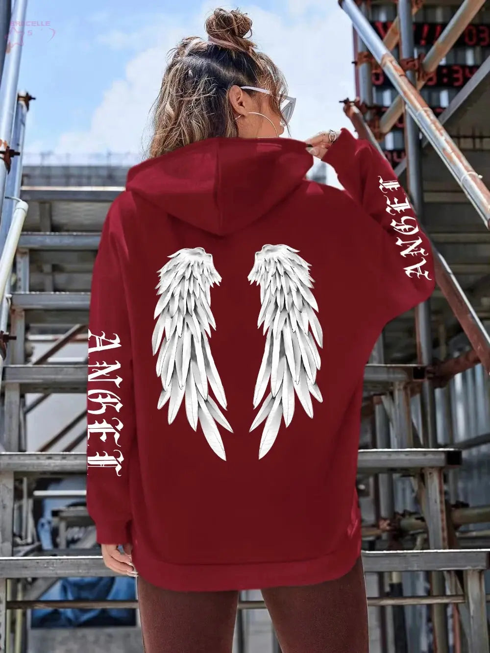 Beautiful Angel Wings Printed Hoodies Brocelles.