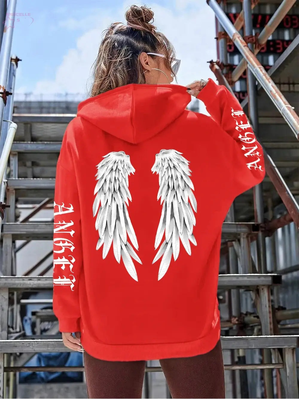 Beautiful Angel Wings Printed Hoodies Brocelles.