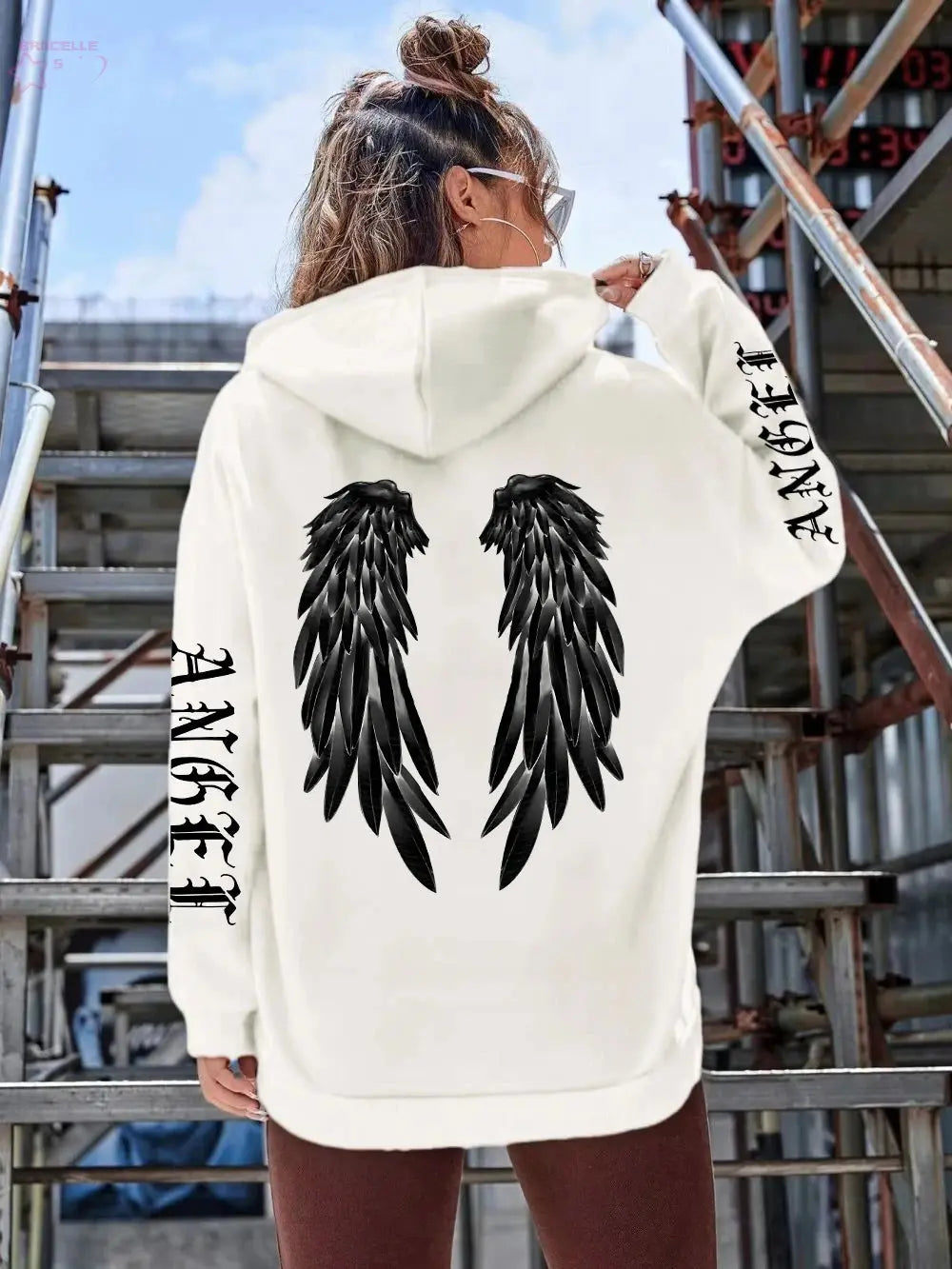 Beautiful Angel Wings Printed Hoodies Brocelles.