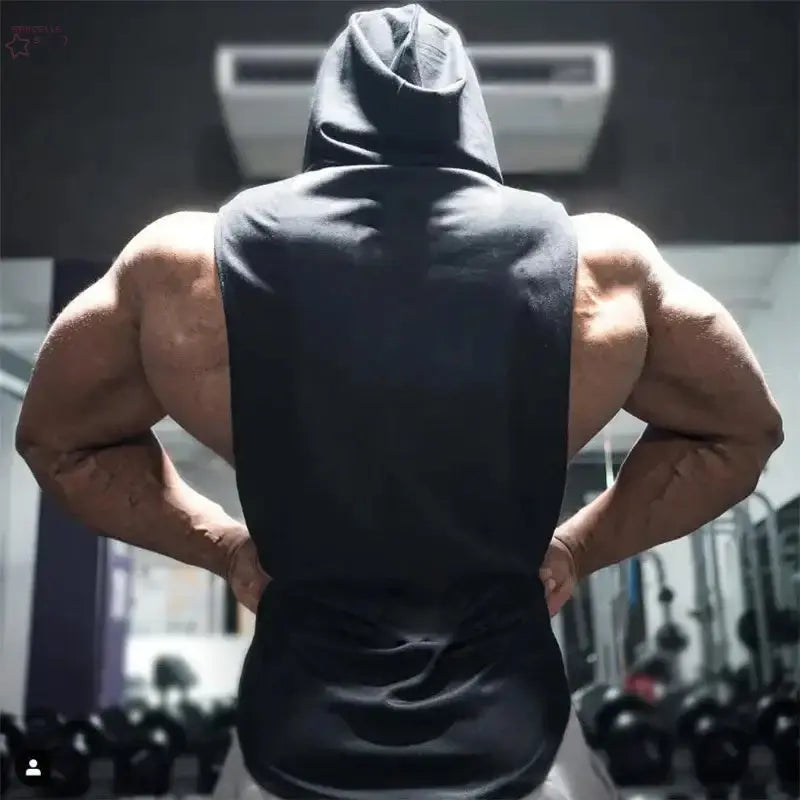 Brand Gyms Clothing Mens Bodybuilding Hooded Tank Top Cotton Sleeveless Vest Sweatshirt Fitness Workout Sportswear Tops Male Brocelles