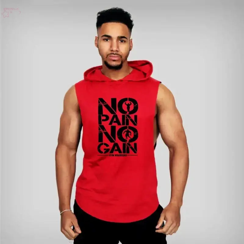 Brand Gyms Clothing Mens Bodybuilding Hooded Tank Top Cotton Sleeveless Vest Sweatshirt Fitness Workout Sportswear Tops Male Brocelles