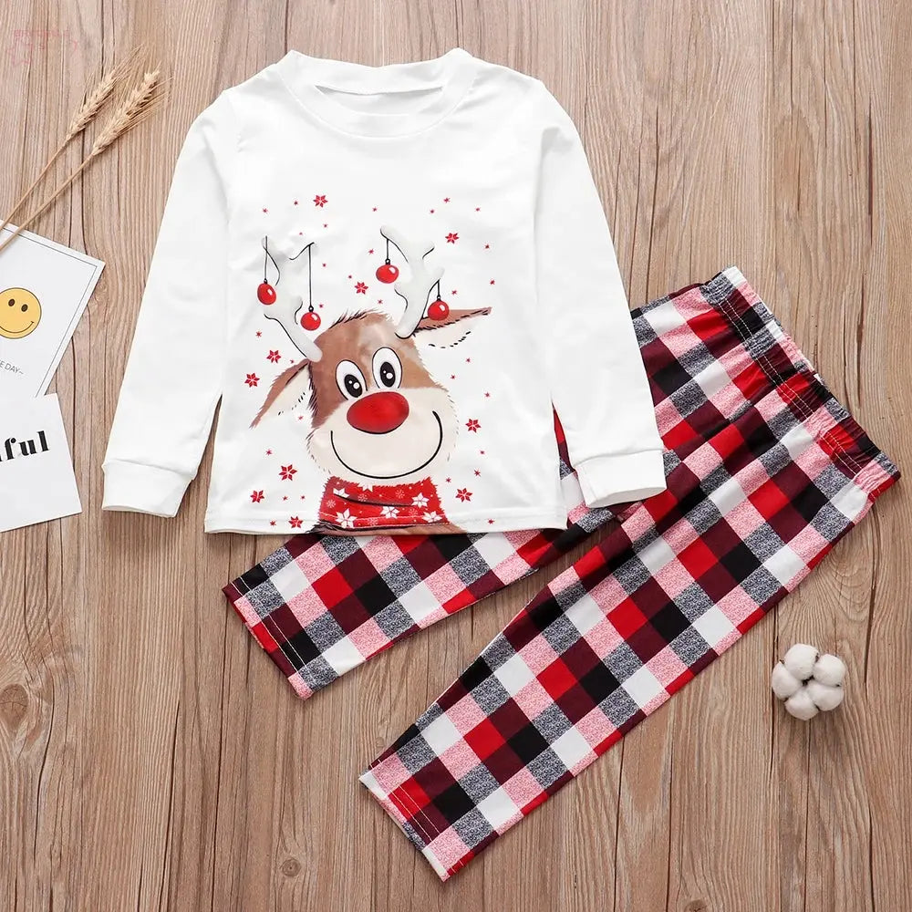 Brocelles Christmas Family Matching Pajamas Set – Deer Design Top & Pants Brocelles