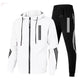 Men's Hoodies+Pants Two Piece Sets Triple Slant Hoodie Jacket Sport Zipper Tracksuits Sports Jogging Male Fitness Clothing - Brocelles