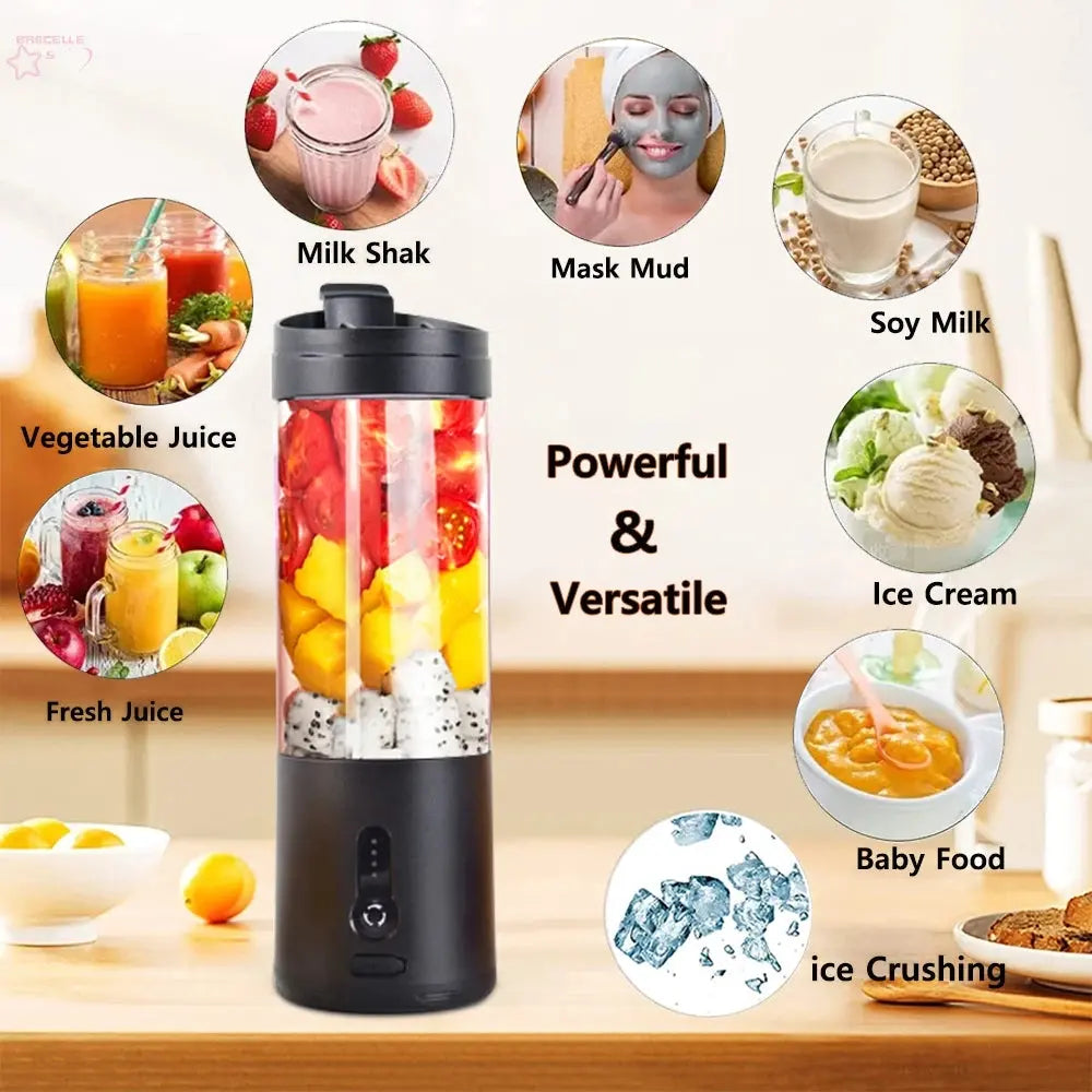 Brocelles Mini Portable Blender Electric Fruit Juicer Fantasio