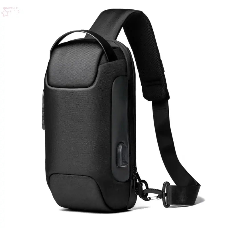 Men'S Usb Crossbody Bag Anti-Theft Shoulder Bags Waterproof Oxford Waist Bag Multifunction Short Travel Messenger Chest Pack - Brocelles