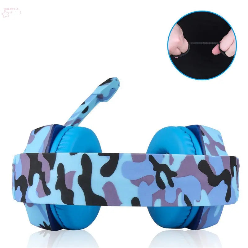 Camouflage Gaming Headset Luminous Headset T-176 Headset Headset Wired Headset Strong Bass - Brocelles