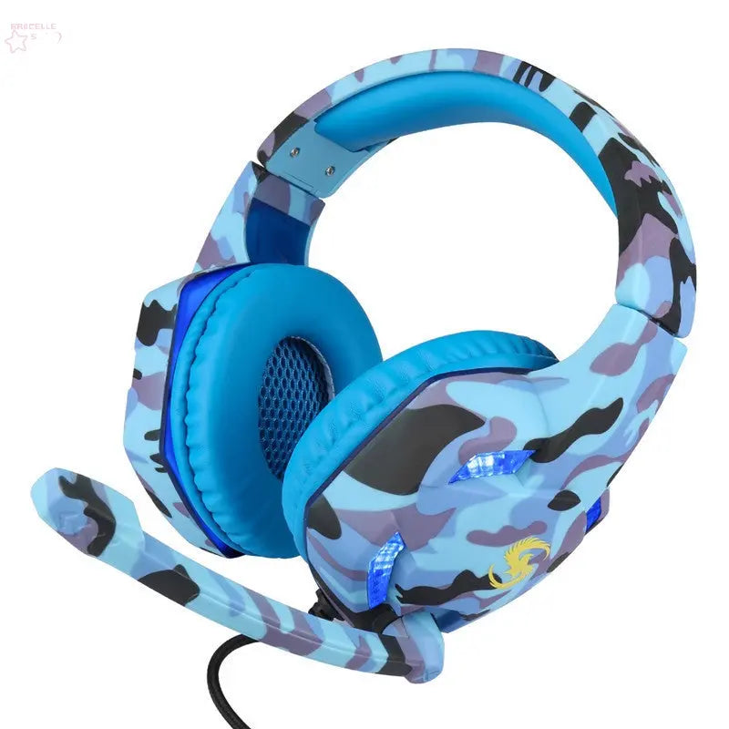 Camouflage Gaming Headset Luminous Headset T-176 Headset Headset Wired Headset Strong Bass - Brocelles