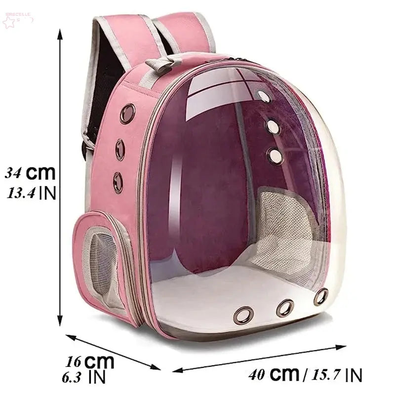 Cat Pet Carrier Backpack Transparent Capsule Bubble Pet Backpack Small Animal Puppy Kitty Bird Breathable Pet Carrier for Travel Brocelles