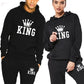 Couple Fashion Tracksuit King Queen Hoodies Brocelles.