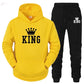 Couple Fashion Tracksuit King Queen Hoodies Brocelles.