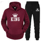 Couple Fashion Tracksuit King Queen Hoodies - Brocelles