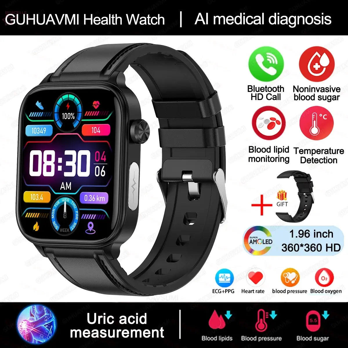 ECG+PPG Medical-Grade Smartwatch - Brocelles