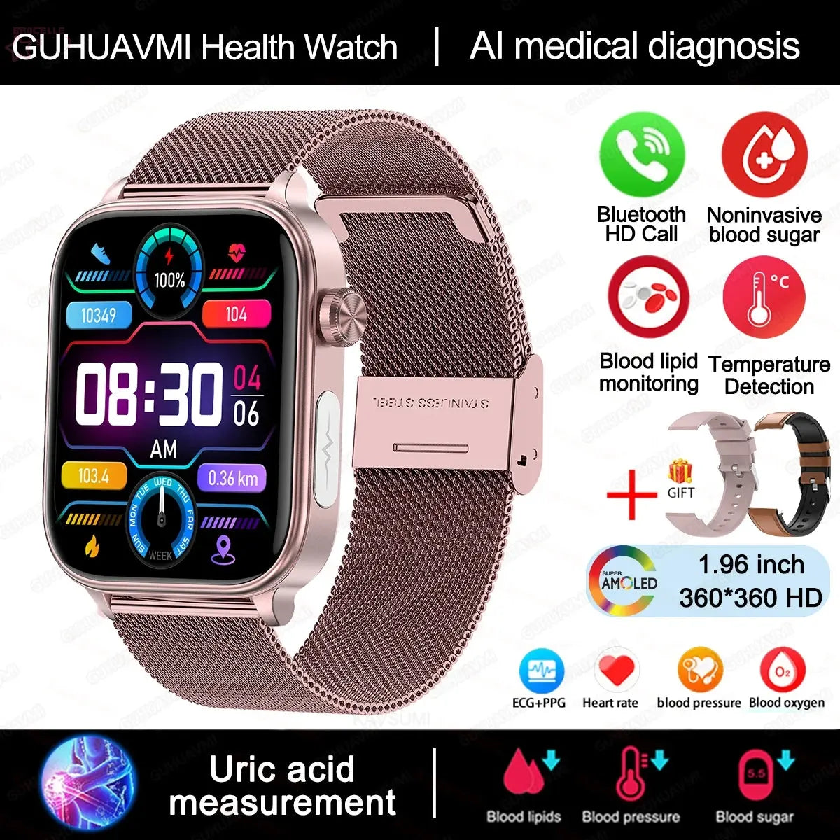 ECG+PPG Medical-Grade Smartwatch - Brocelles