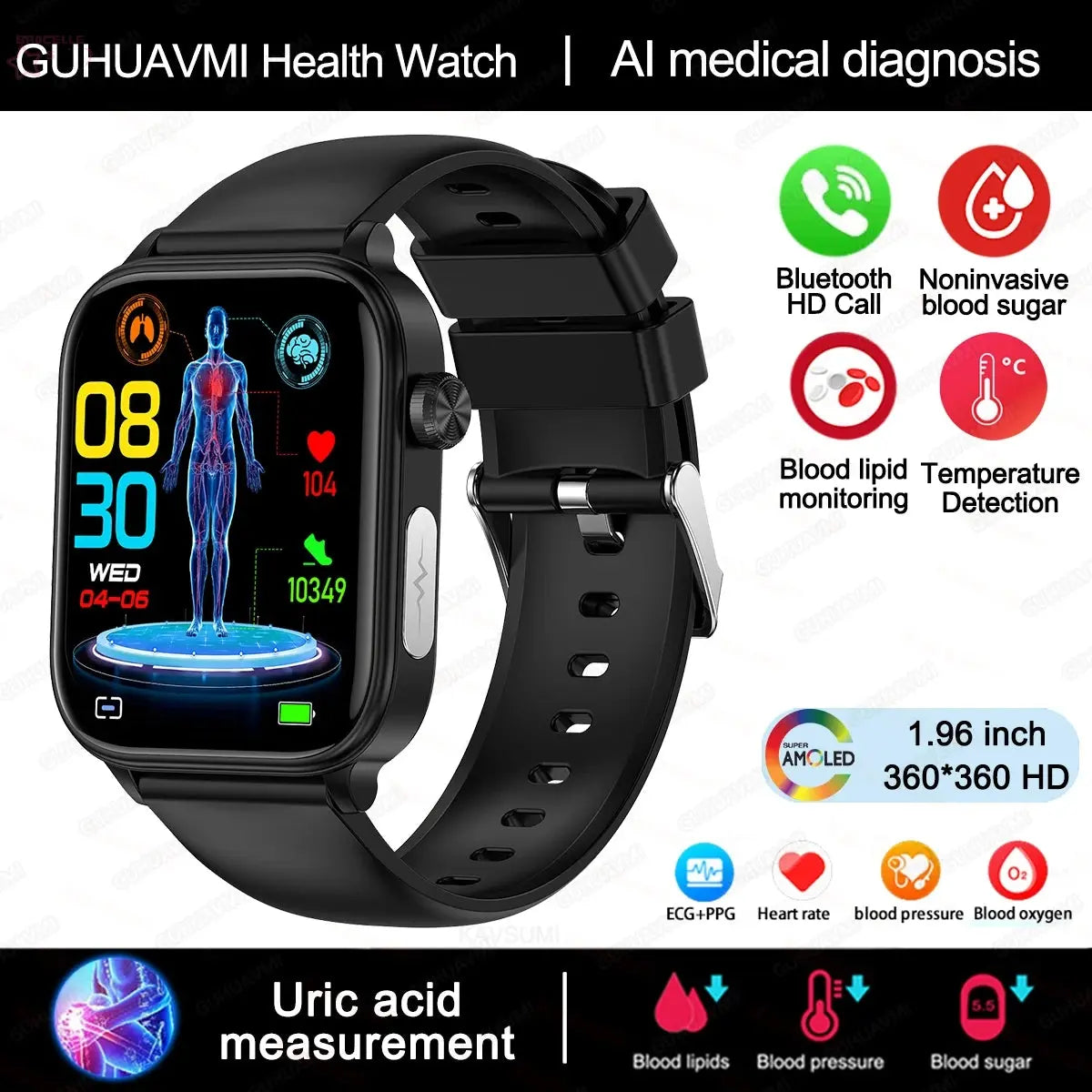 ECG+PPG Medical-Grade Smartwatch - Brocelles