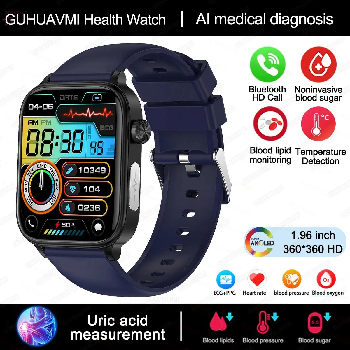 ECG+PPG Medical-Grade Smartwatch - Brocelles