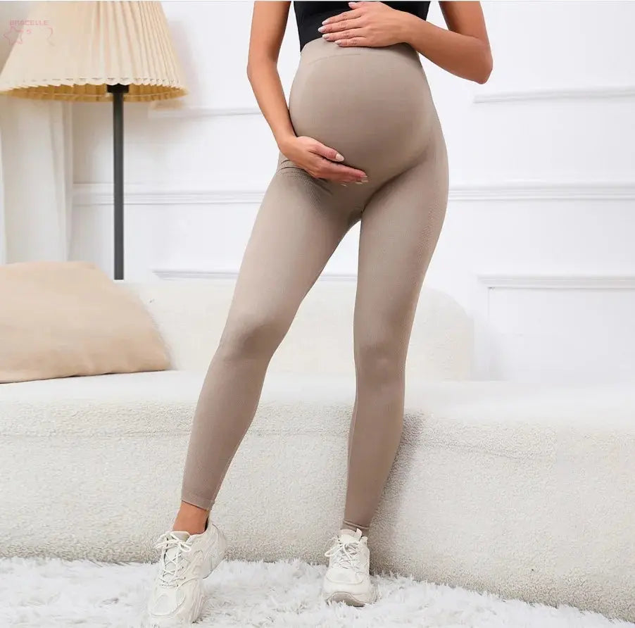 Elastic High Waist Maternity Leggings Brocelles