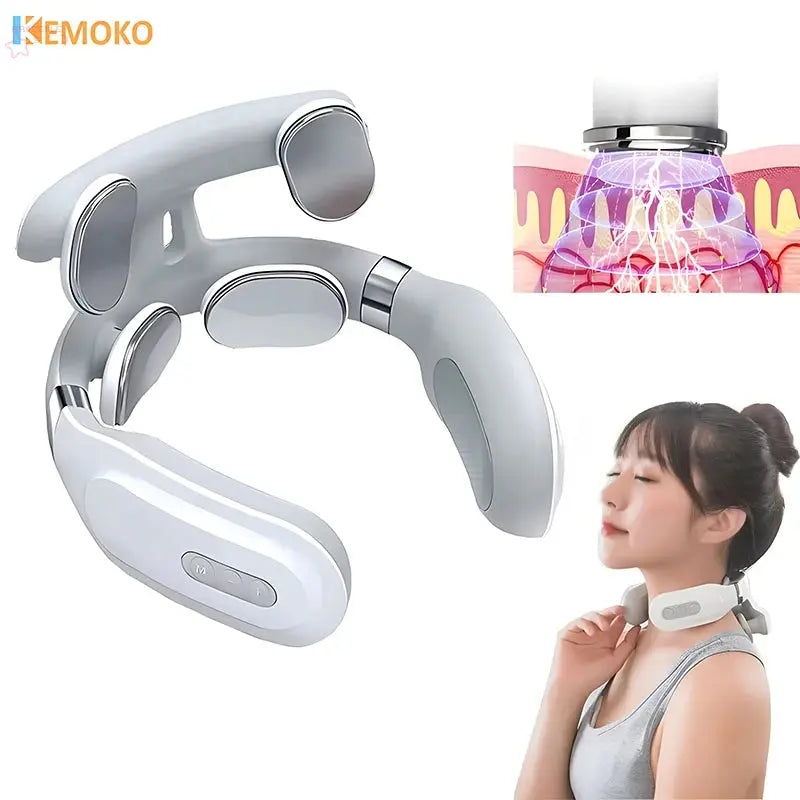 Electric Neck Massage Machine 4 Head And Neck Protection Brocelles